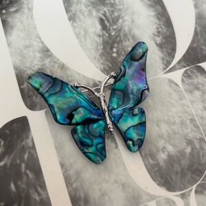 80's/90's Abalone Butterfly Brooch - Abalone Pin - Butterfly Pin - Gift for Her